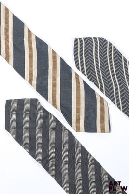 GIORGIO ARMANI - Lot de 3 cravates vintage en soie à rayures…