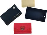 three different types of wallets are shown on a white background