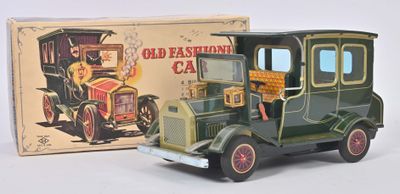 Japon, SH, Old fashioned car Battery Toy en tôle lithographi…
