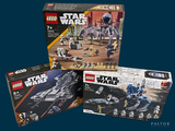 Deux coffrets Lego Star Wars sont exposés dans leur boîte