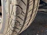 a close up of a tire on the ground