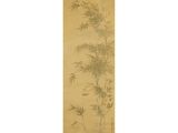 an oriental painting of a bamboo tree and two birds