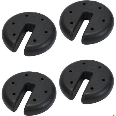 quatre butoirs de porte en plastique noir sur fond blanc