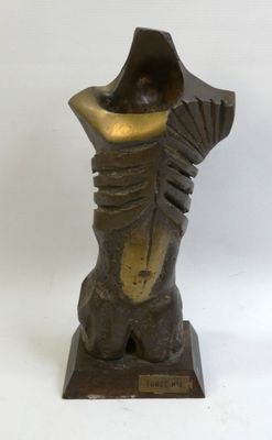 statue of a woman with a hat on her head on a wooden base