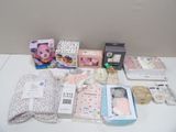 many items that are sitting on a white table