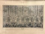 an old picture of a large group of people in a building