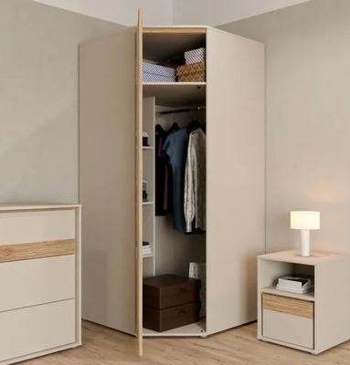 Armoire d'angle - WEXLIN - Décor Sable - 1 porte battante - …