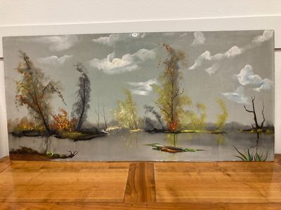 COMTE Roger (XXe). Etang. Huile sur panneau. - Photo 1