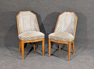 paire de chaises de style « mid-century » avec assises rembourrées