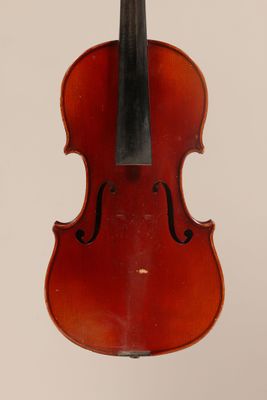 a close up of a violin with a bow on a white background