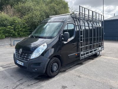 a black van that is parked in a parking lot