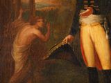painting of a man in a military uniform standing next to a woman