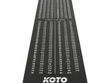 un gros plan sur un tapis noir sur lequel figurent des chiffres