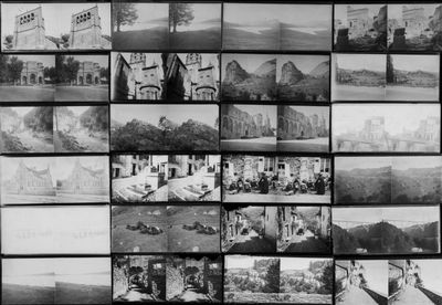 Ensemble de vingt-quatre plaques diapositives en verre, repr…