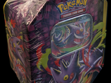 a box of pokemon trading card games on a black background