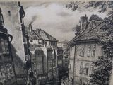 a picture of a drawing of a street in a city