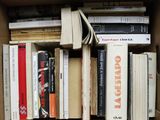 a box full of books that are sitting on a table