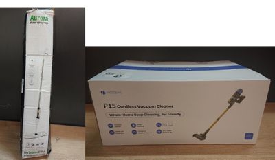 deux photos d'un carton contenant des aspirateurs et d'un carton contenant des aspirateurs