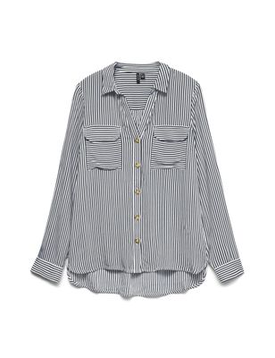 VERO MODA - Chemise manches longues - Rayures bicolores - Ta…