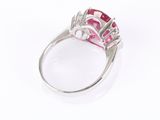 a pink tourmaline and diamond ring set in 18k white gold