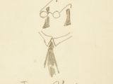 a drawing of a man with glasses and a tie