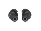 a pair of black earphones on a white background
