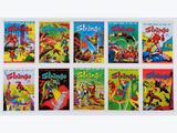 une série de livres pour enfants est alignée en rangée