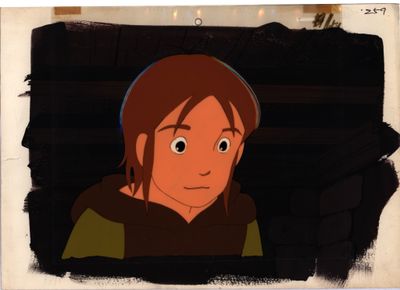 an image of a drawing of a woman with brown hair and a green shirt
