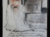 tableau représentant un homme et une femme assis sur un banc