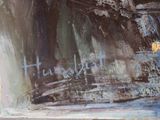 a painting on the wall of a building that has graffiti written on it