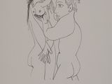 une image représentant un dessin d'un homme et d'une femme enlacés
