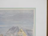 a picture of a watercolor painting of a street scene