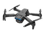 a black drone with a camera attached to it