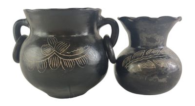 deux vases placés l'un à côté de l'autre