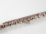 a close up of a flute on a white surface with a white background