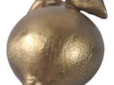 gold pig figurine on white background with white background