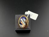 a close up of a small box with a picture on it