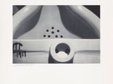 a black and white photo of a sink and a toilet