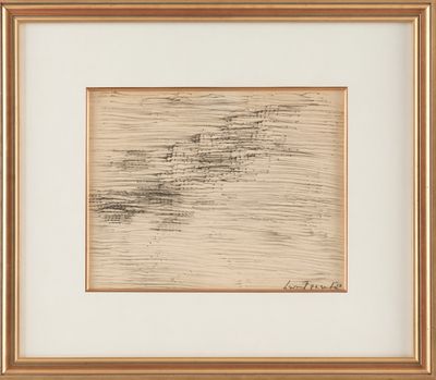 an image of a drawing in a gold frame on a white background