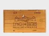 a wooden box with a wine label on it