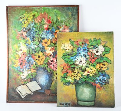 Paul PETIT (1915-2003) Bouquets Deux huiles sur toile et iso…