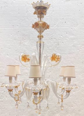 Important lustre en verre de Venise ou de Murano à décor de …