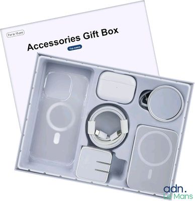 a white box with various items inside of it