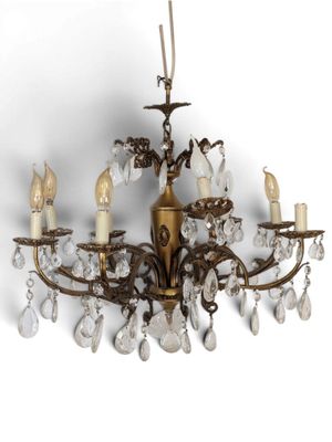 an image of a chandelier with five lights hanging from it ' s ceiling