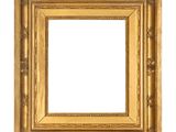 a gold picture frame on a white background
