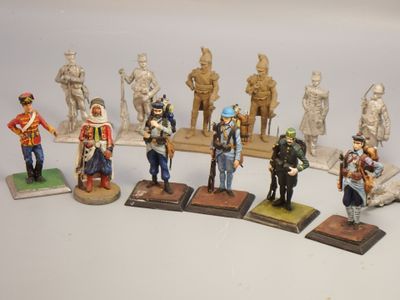 Figurines d'artistes - XXe - 54 mm, 6 figurines peintes et 6…