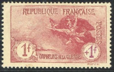 France Orphelins de la Guerre : Nr 154, le 1F, presque XX, X…