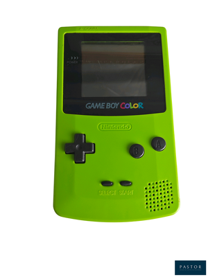 une image d'une console portable Game Boy Color verte