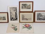 de nombreux tableaux représentant des fleurs et des arbres accrochés au mur