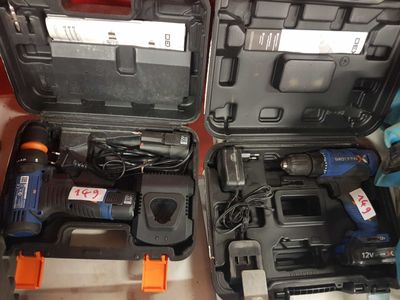 two tools that are in a case on the floor